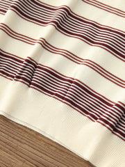 4色展開 ヴィンテージ ストライプ ライセル ニットTシャツ