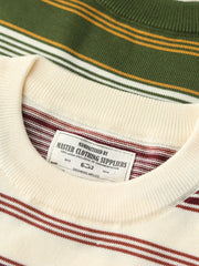 4色展開 ヴィンテージ ストライプ ライセル ニットTシャツ