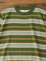 4色展開 ヴィンテージ ストライプ ライセル ニットTシャツ