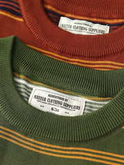 4色展開 ヴィンテージ ストライプ ライセル ニットTシャツ