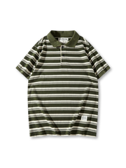 4色展開の245gヘビーウェイトボーダーポロシャツ