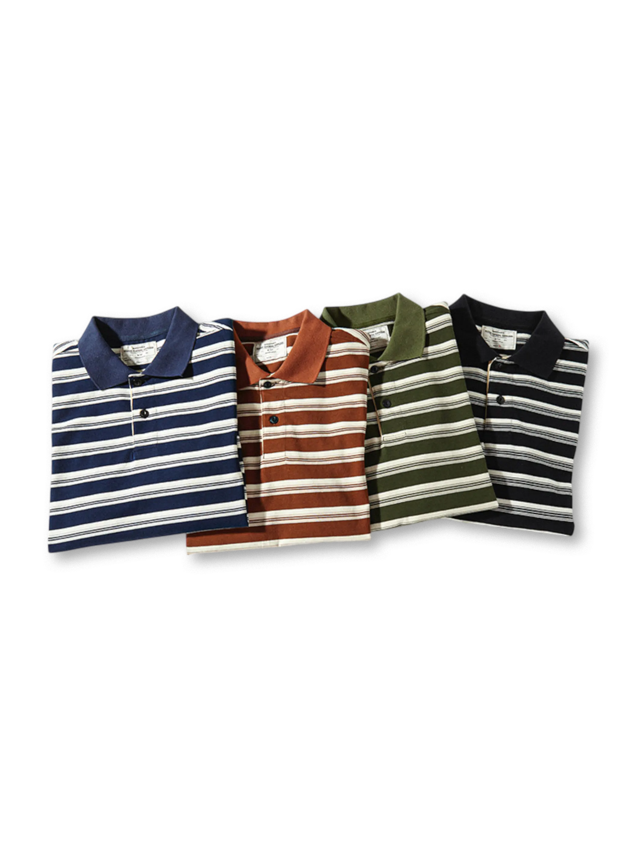 4色展開の245gヘビーウェイトボーダーポロシャツ