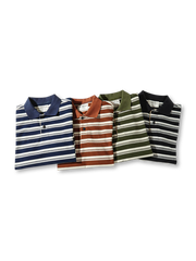 4色展開の245gヘビーウェイトボーダーポロシャツ