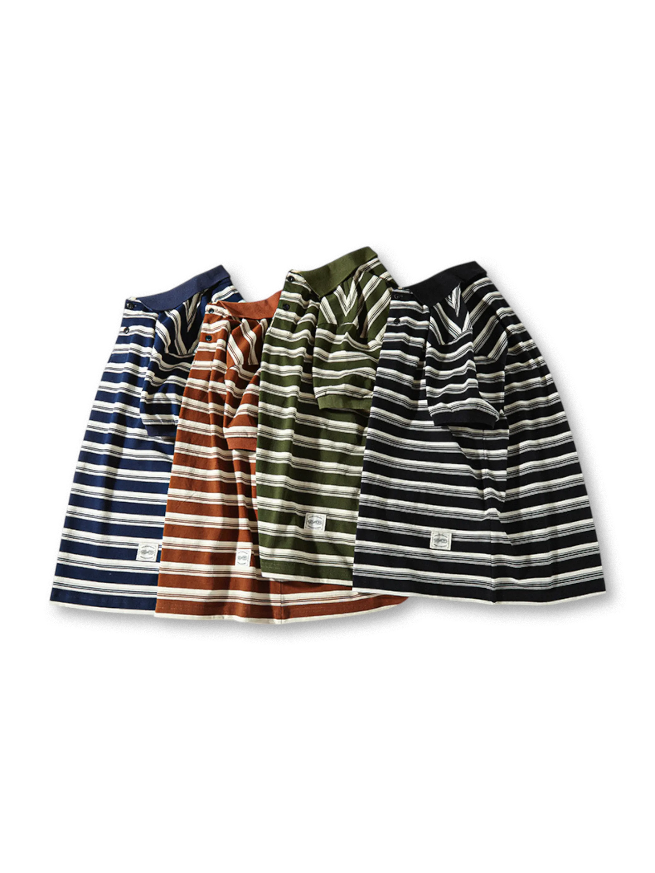 4色展開の245gヘビーウェイトボーダーポロシャツ