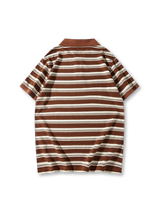 4色展開の245gヘビーウェイトボーダーポロシャツ