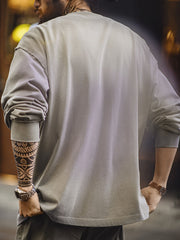 ヴィンテージレターアップリケ グラデーションウォッシュ スウェット