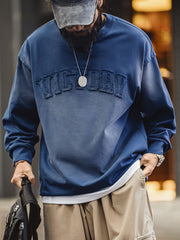 ヴィンテージレターアップリケ グラデーションウォッシュ スウェット