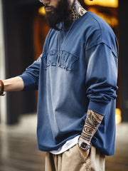 ヴィンテージレターアップリケ グラデーションウォッシュ スウェット