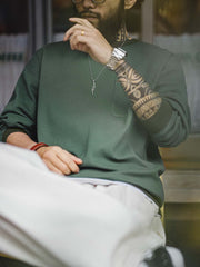 ワッフルチェック ポケットロングTシャツ