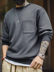 ワッフルチェック ポケットロングTシャツ