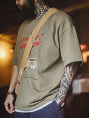 跳ねるアンテロープ刺繍発泡プリントTシャツ