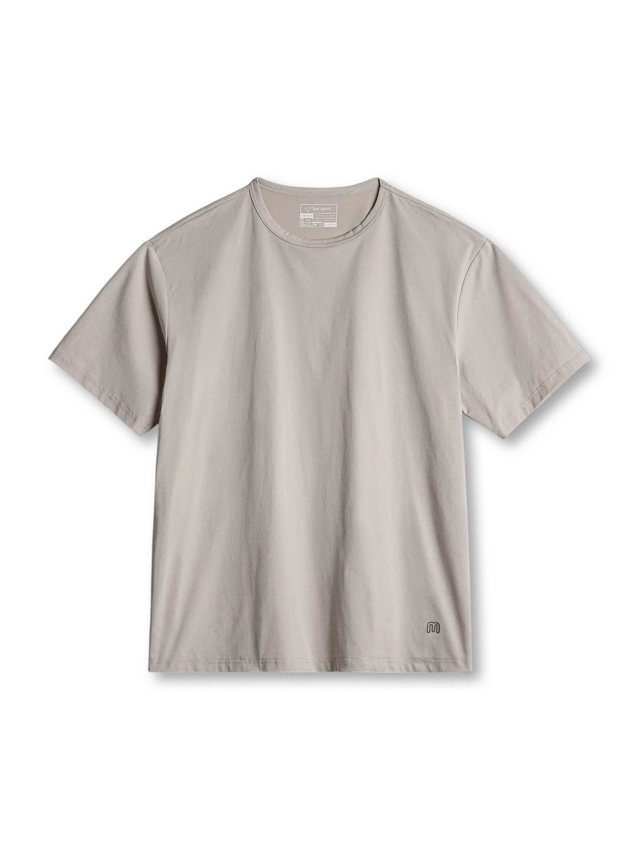 紫色クルーネック半袖Tシャツ全体像