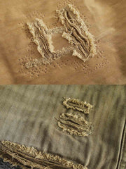 破れパッチワークカーゴパンツ