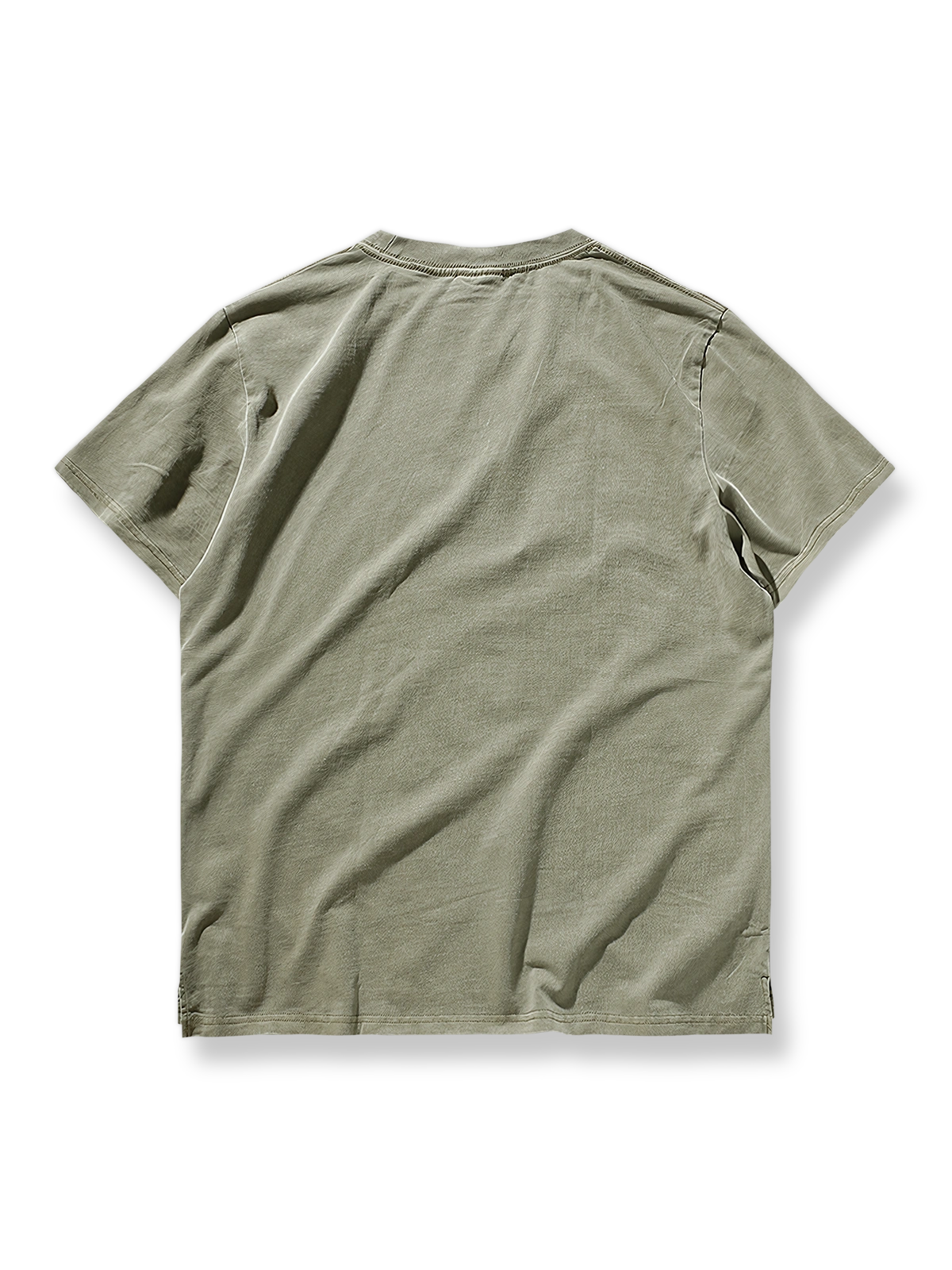 ヴィンテージ風ヘビーウォッシュ純綿クルーネック半袖Tシャツの全体像