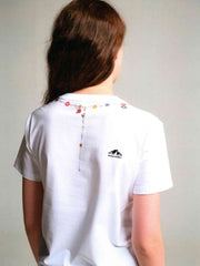 フラワーバッドネックレスTシャツ