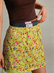 レトロプリント速乾アウトドアスカートパンツ