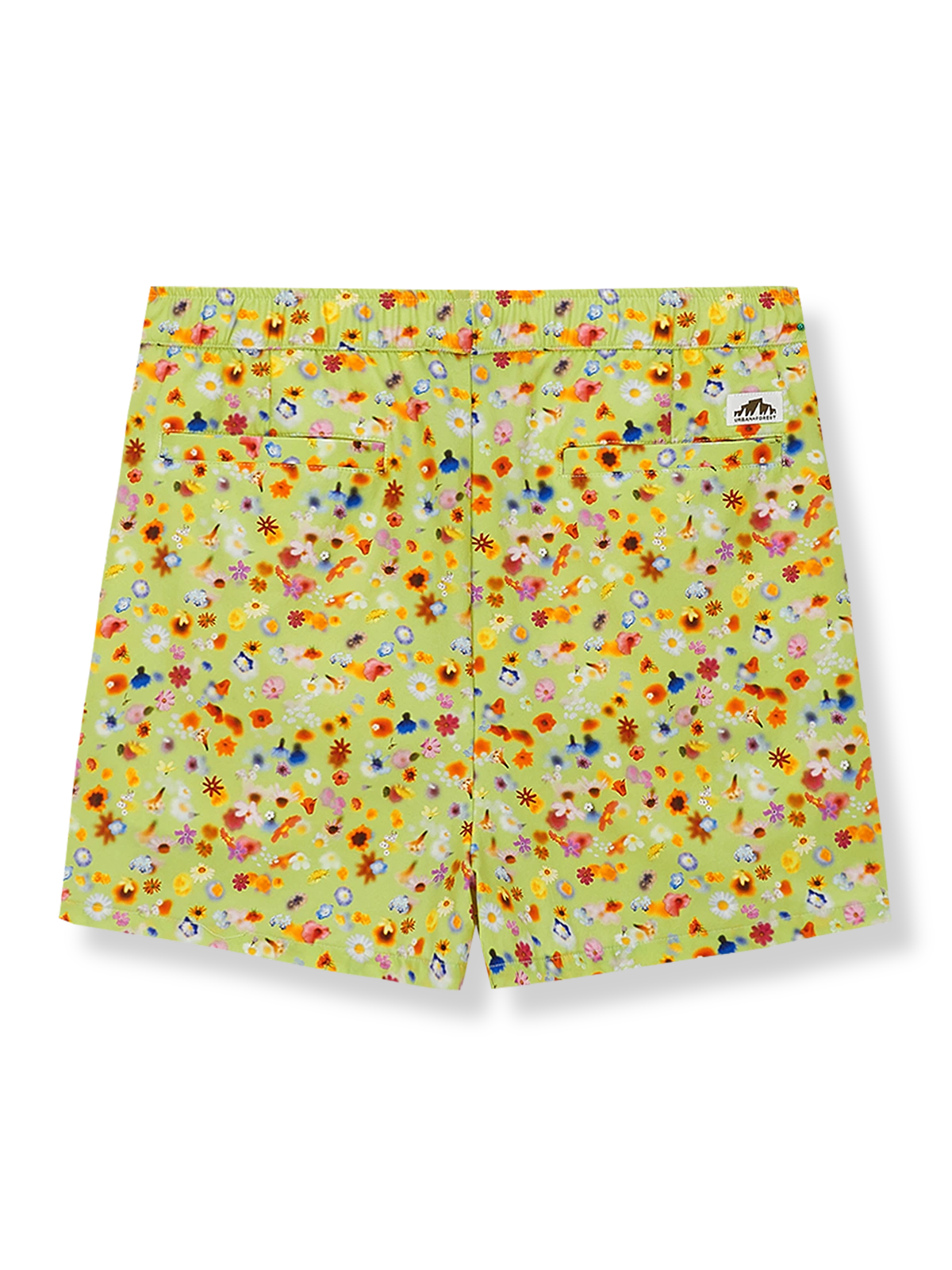 詳細画像: スカートパンツのディテール、ゴムウエストとポケットを展示