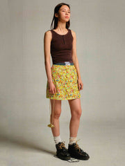 レトロプリント速乾アウトドアスカートパンツ