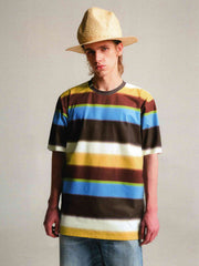 レトロボーダー速乾半袖Tシャツ