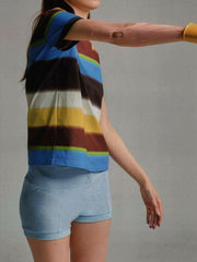 レトロボーダー速乾半袖Tシャツ