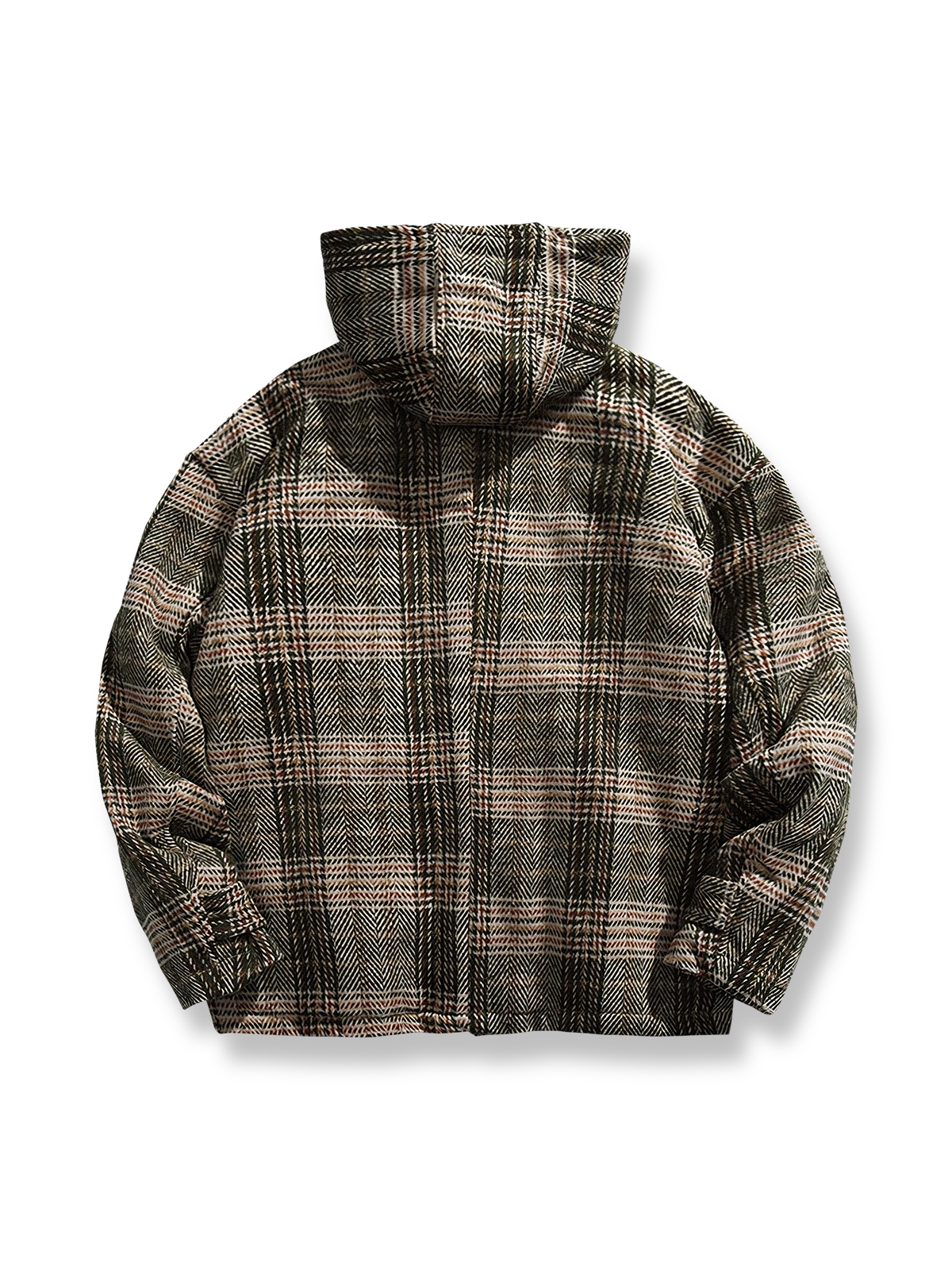 製品画像
アイビースタイルを取り入れたチェック柄ダッフルボタン付きフード付き中綿ジャケット、冬のコーディネートにぴったりなミディアム丈デザイン。
詳細画像
クラシックなチェック柄とダッフルボタンのデザイン、100%ポリエステル素材で軽量ながら優れた保温性を提供。フード付きで実用性も高く、寒い季節に最適。