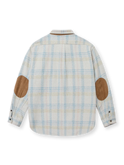 ジッパー付き チェック柄 プルオーバーシャツ