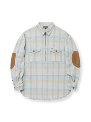 ジッパー付き チェック柄 プルオーバーシャツ