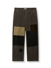パッチワーク カーキ色 コーデュロイ スラックス