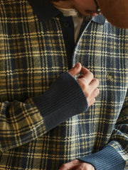 チェック柄 ウールポロシャツ