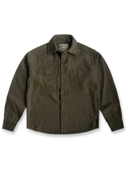 製品画像
「耐久性の高い厚手のキャンバス素材とウォッシュ加工が特徴のワークシャツ全体イメージ。クラシックなダブル胸ポケットとヴィンテージ感あふれるデザインが魅力。」
詳細画像
「左右対称のダブル胸ポケットとウォッシュ加工が施されたキャンバス生地のディテールクローズアップ。ラウンドヘムデザインで立体感を演出。」