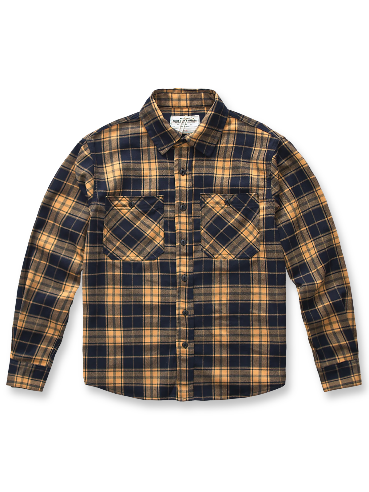 製品画像
「ヴィンテージ加工を施したチェック柄厚手シャツ全体のイメージ。クラシックなアメカジデザインと300gのTR混紡生地が特徴で、5色展開の豊富な選択肢を提供。」
詳細画像
「ツーポケットディテールとヴィンテージ加工チェック柄が施されたTR混紡生地のクローズアップ。滑らかな触感とフランネルのような暖かさを備えた300gの厚手素材。」