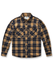 製品画像
「ヴィンテージ加工を施したチェック柄厚手シャツ全体のイメージ。クラシックなアメカジデザインと300gのTR混紡生地が特徴で、5色展開の豊富な選択肢を提供。」
詳細画像
「ツーポケットディテールとヴィンテージ加工チェック柄が施されたTR混紡生地のクローズアップ。滑らかな触感とフランネルのような暖かさを備えた300gの厚手素材。」