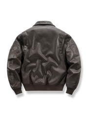 襟付き レザーフライトジャケット