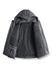 高機能 マルチポケット フード付き中綿ジャケット