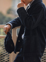 袖チェックコンビ 15oz赤耳ローデニムジャケット