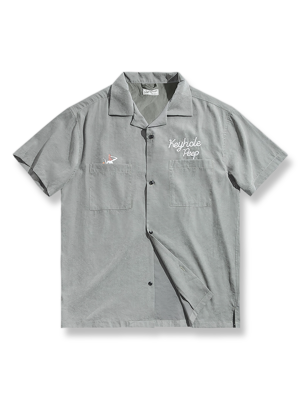 フレンチヴィンテージピーチスキンキューバカラーシャツ全体図