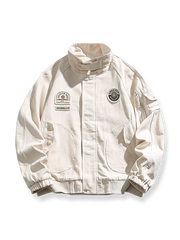 バッジ付きフライトジャケット