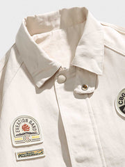 バッジ付きフライトジャケット