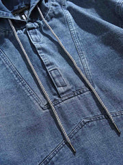 フード ポケット付きデニムスウェット