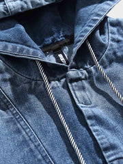 フード ポケット付きデニムスウェット