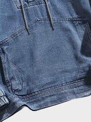 フード ポケット付きデニムスウェット