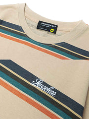 ストライプ柄のディテール展示