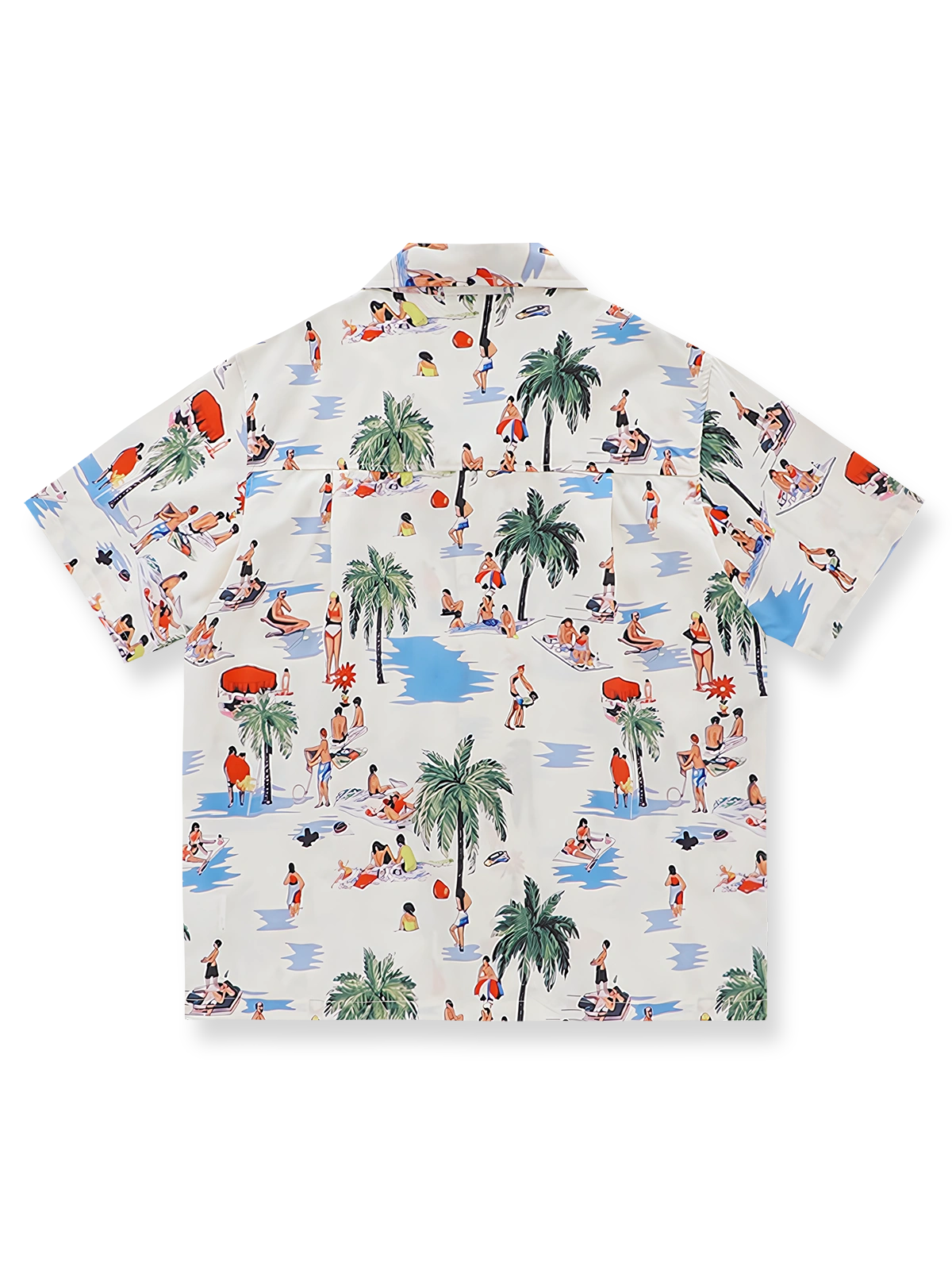 ヤシの木ビーチプリントハワイアンシャツ全体展示