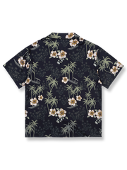 ヤシの木プリントビーチ半袖シャツ全体展示