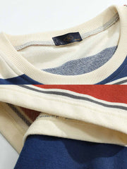 ストライプクルーネック半袖Tシャツのストライプのディテール画像