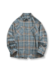 ヴィンテージチェック柄長袖シャツ全体図