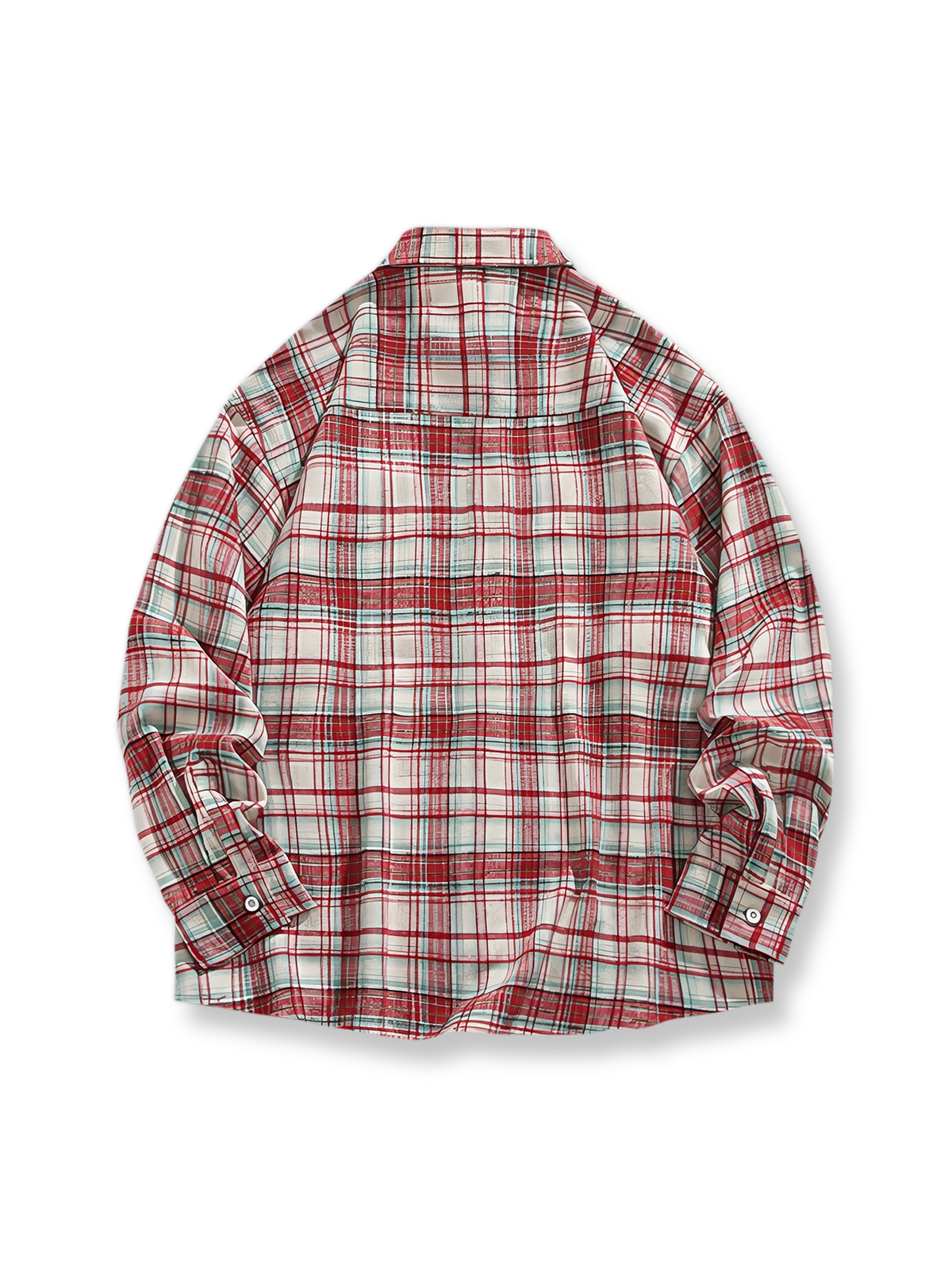 ヴィンテージチェック柄長袖シャツ全体図