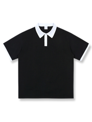 配色半袖ヴィンテージポロシャツ正面図