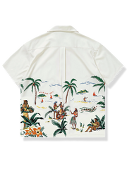 ヤシの木柄 ビーチ アロハシャツ