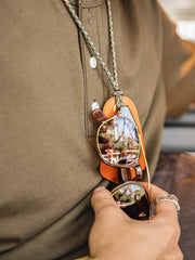 ネックストラップ レザーメガネホルダー